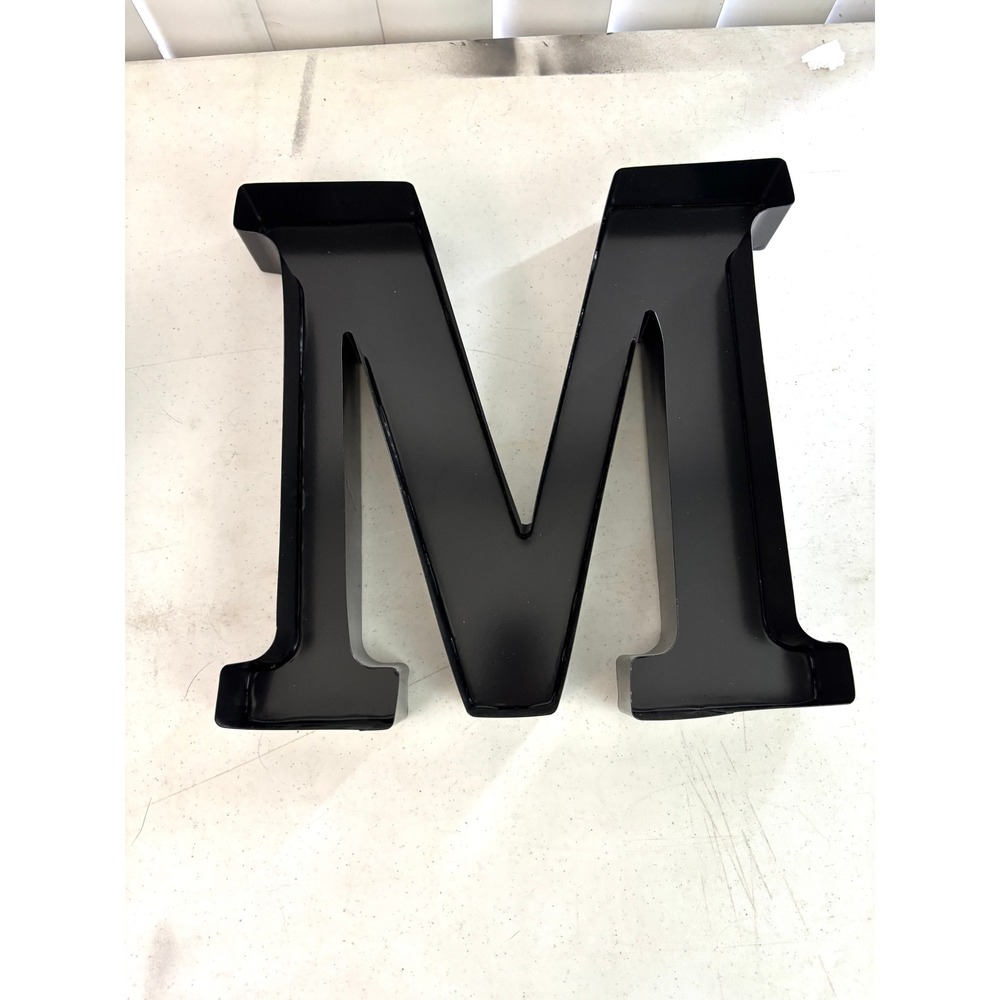 Metal Letter M Wine Cork Holder 12" Monogram Black Wall Decor